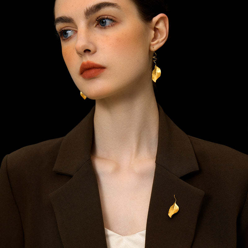 Looking for original autumn leaves sterling silver jewelry leaf brooch French literary romantic elegant niche design high-end-Mix MIx Style