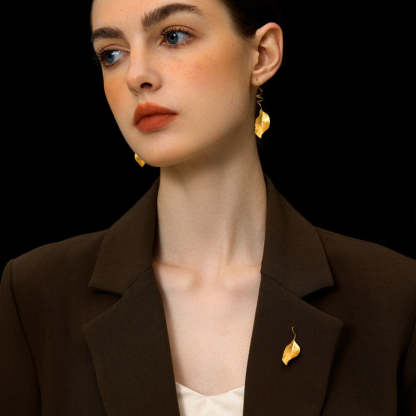 Looking for original autumn leaves sterling silver jewelry leaf brooch French literary romantic elegant niche design high-end-Mix MIx Style