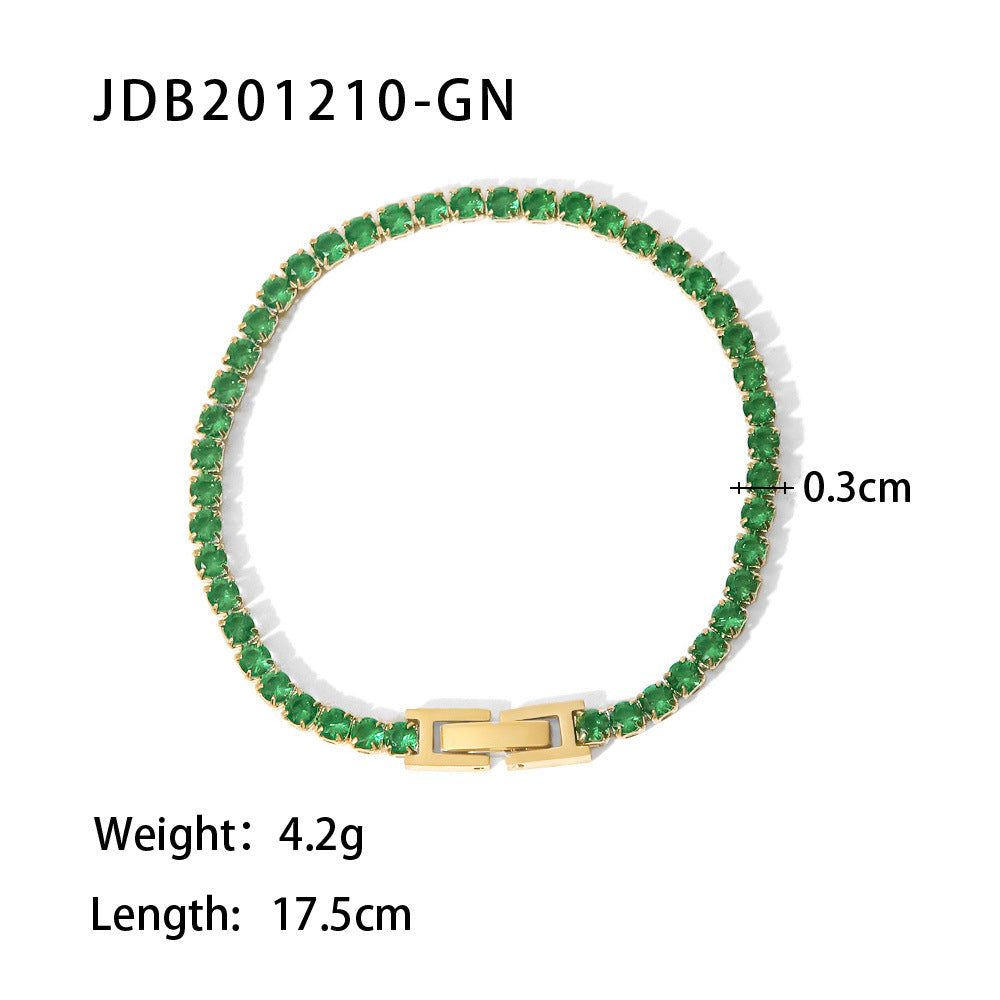 Colorful Moissanite Diamonds 14K Gold Plated Bracelets | Mix Mix Style-Mix MIx Style