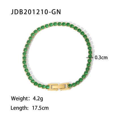 Colorful Moissanite Diamonds 14K Gold Plated Bracelets | Mix Mix Style-Mix MIx Style