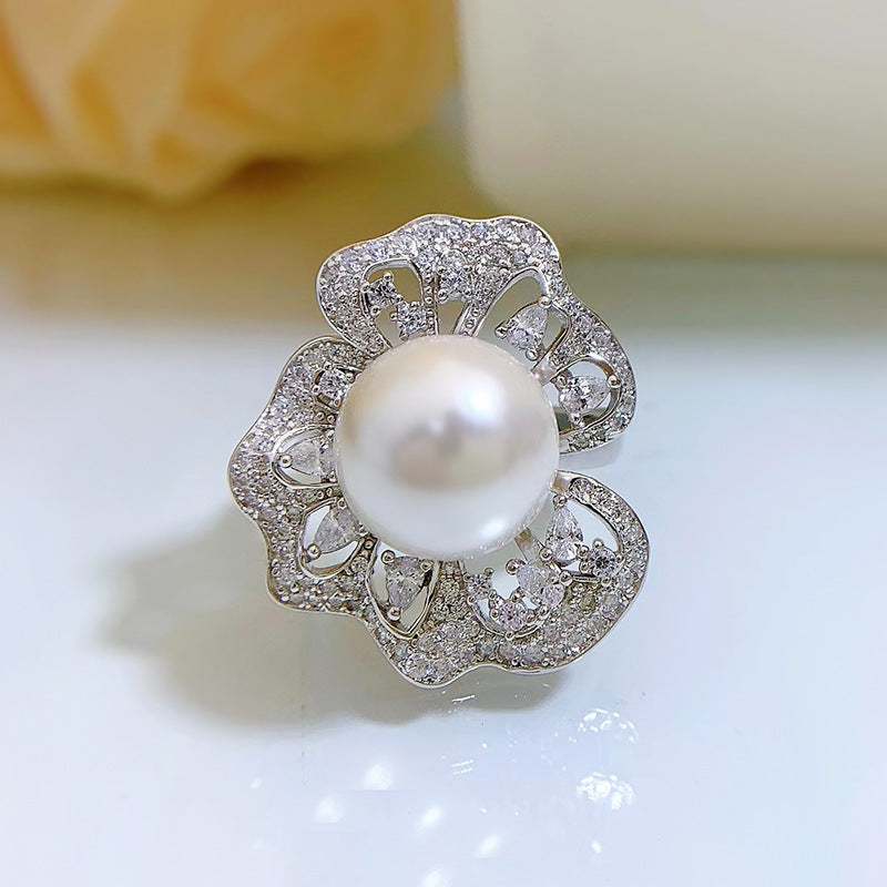 Akoya Pearls Diamond Ring Handmade Vintage Jewelry Mix Mix Style [Hot Seller]-Mix MIx Style