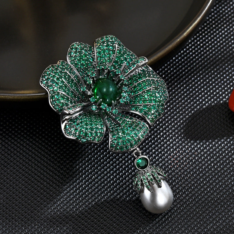 Design sense, retro temperament, European palace elegance and exquisite begonia flower brooch, classic coat, high-end accessories wholesale-Mix MIx Style