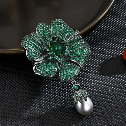 Design sense, retro temperament, European palace elegance and exquisite begonia flower brooch, classic coat, high-end accessories wholesale-Mix MIx Style