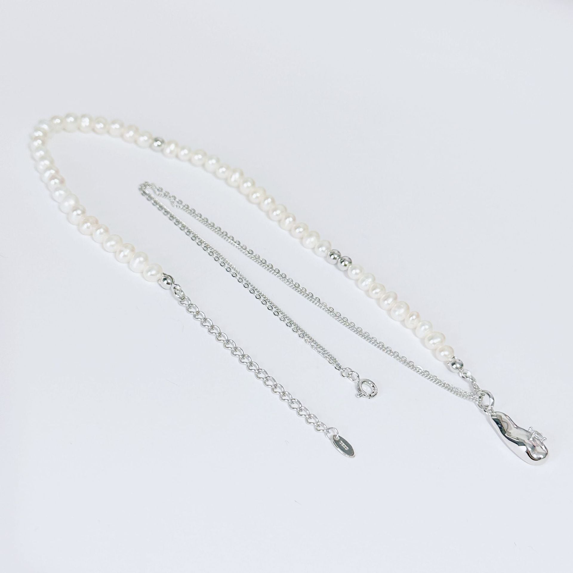 Akoya Pearl sterling silver necklace 925 silver women's necklace Vintage | Mix Mix Style [Hot Seller]-Mix MIx Style