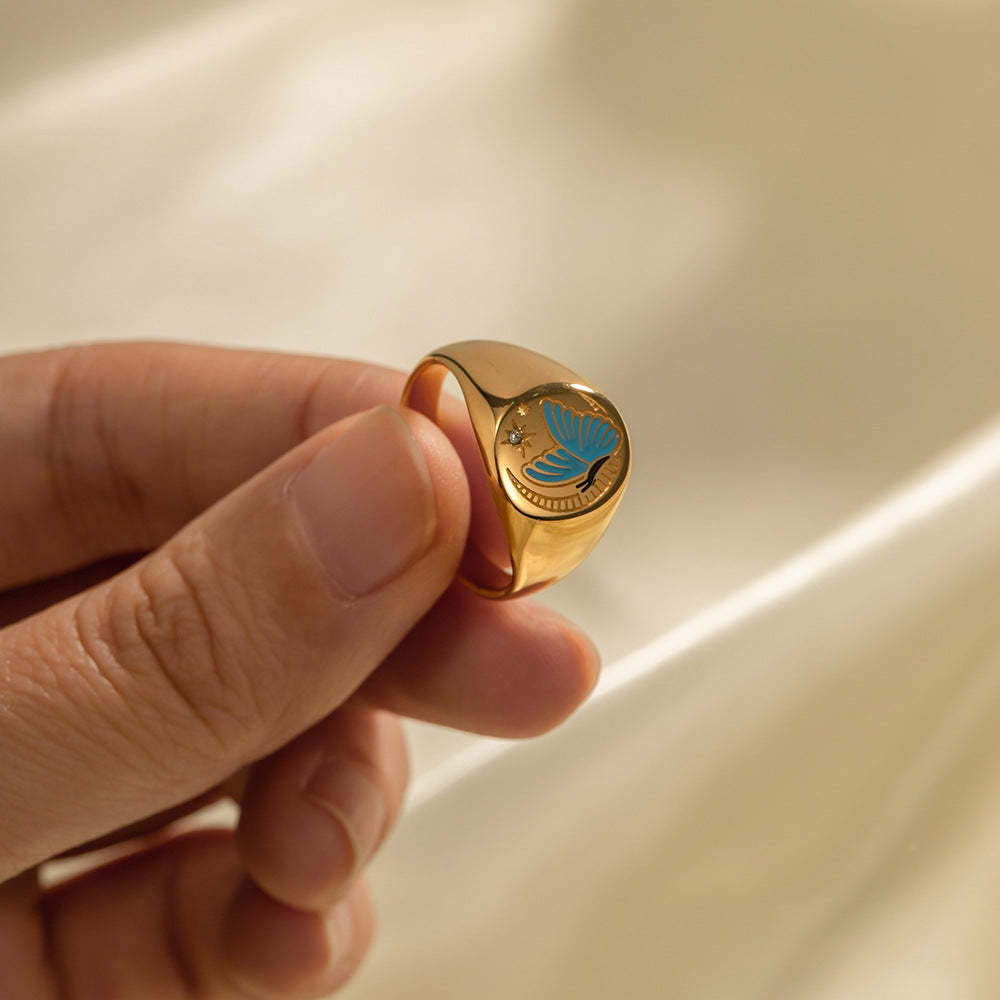 European and American ins style cross-border enamel painting high-grade amulet open ring does not fade trendy all-match ring-Mix MIx Style