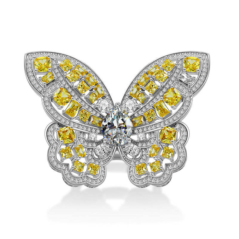 Moissanite Diamond 1.5 Carat Full Of Diamonds Butterfly Ring-Mix MIx Style