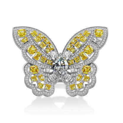 Moissanite Diamond 1.5 Carat Full Of Diamonds Butterfly Ring-Mix MIx Style