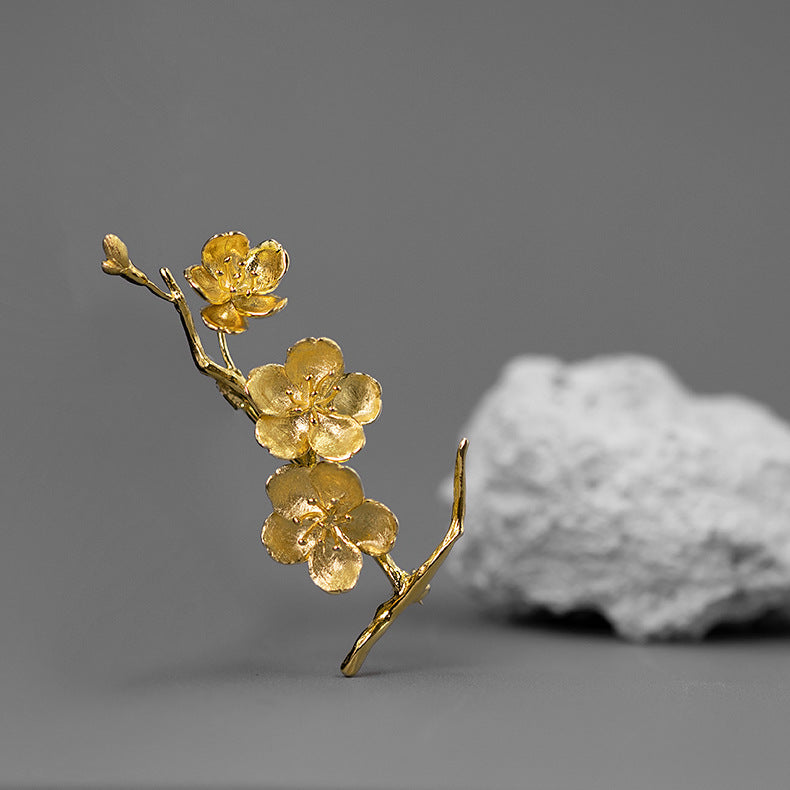 Looking for original silver jewelry Sakura Season S925 sterling silver corsage women's fresh and elegant flower brooch wholesale-Mix MIx Style