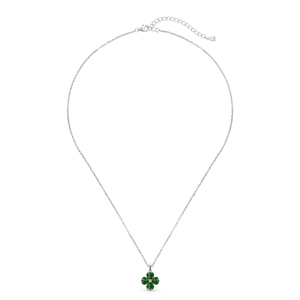 18k White Gold Plated Four-Leaf Clover Cecklace  Moissanite Jewelry-Mix MIx Style