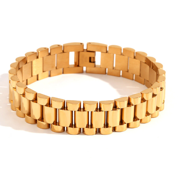 European and American cross-border hot-selling hip-hop temperament watch straps, bracelets, niche fashion design, stainless steel plated 18K jewelry-Mix MIx Style