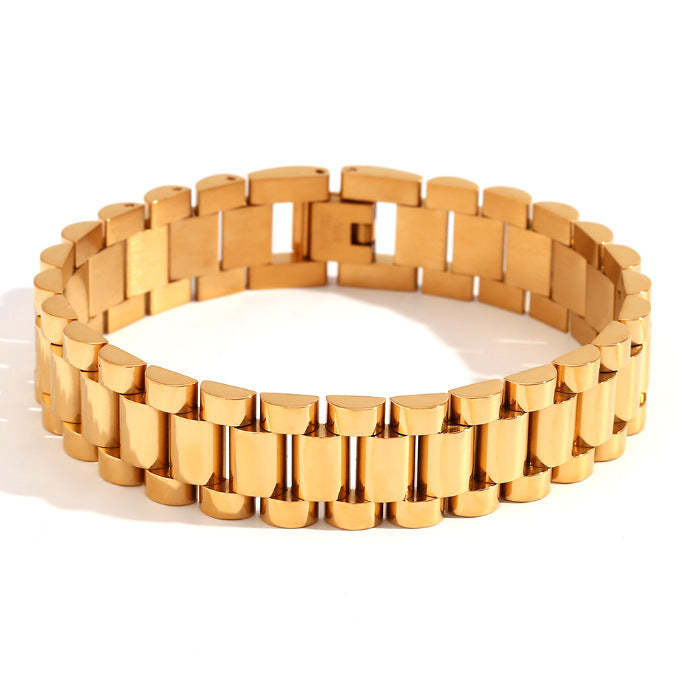 European and American cross-border hot-selling hip-hop temperament watch straps, bracelets, niche fashion design, stainless steel plated 18K jewelry-Mix MIx Style
