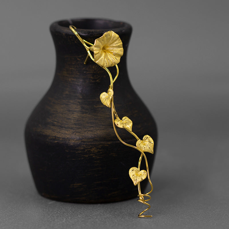 Looking for original Chaoyan sterling silver beautiful morning glory hand-bent vine brooch new Chinese style corsage-Mix MIx Style