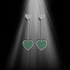 Green - Purple Heart Shaped Love Moissanite Diamonds 18k White Gold Plated Vintage Retro Drop Earrings | Mix Mix Style-Mix MIx Style