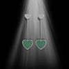 Green - Purple Heart Shaped Love Moissanite Diamonds 18k White Gold Plated Vintage Retro Drop Earrings | Mix Mix Style-Mix MIx Style