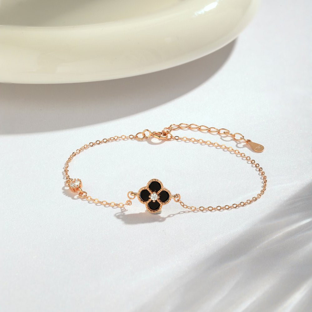 Luxury 18k Gold Plated Diamonds Lucky Clover Bracelet | Mix Mix Style-Mix MIx Style