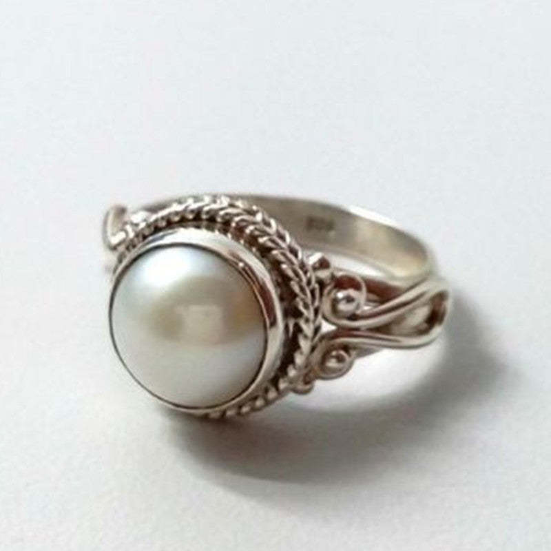 White Classic Vintage Akoya Pearl 18k White Gold Plated Elegant Retro 