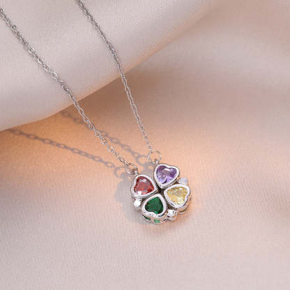 Colored gemstones necklace four-leaf flower necklace Mix Mix Style [Hot Seller]-Mix MIx Style