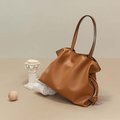 Bags new cowhide blessing bag leather women's bag pleated shoulder bag drawstring large bag | Mix Mix Style [Hot Seller]-Mix MIx Style