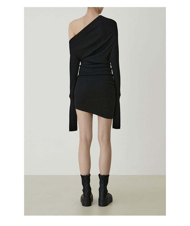 YIMENG niche 2023 autumn new Melard wear simple arc multi-wear wool knitted dress-Mix MIx Style