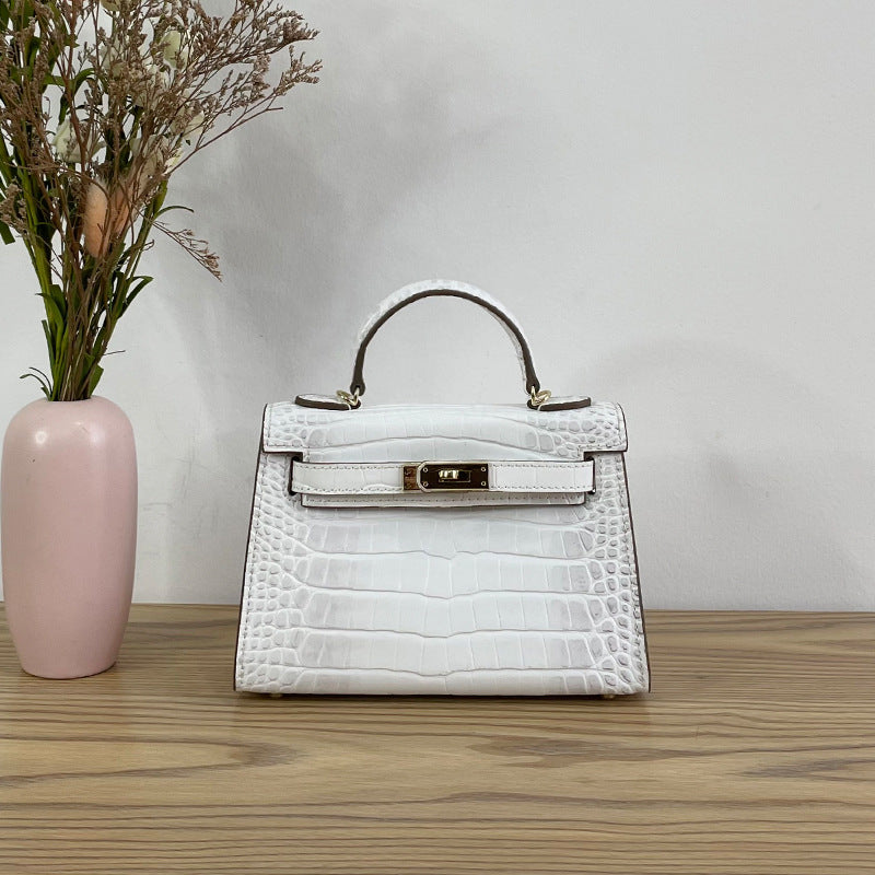 High-quality crocodile pattern Kelly bag second generation mini handbag  messenger Handbags | Mix Mix Style [Hot Seller]-Mix MIx Style