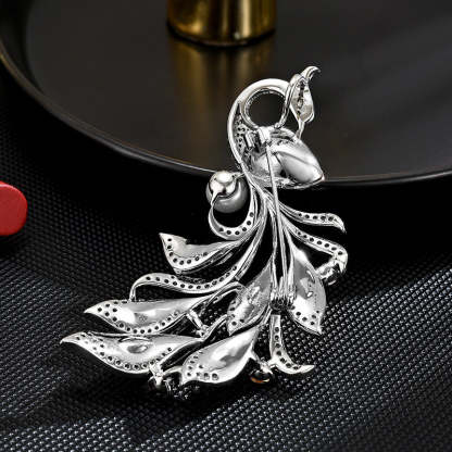 New style temperament Chinese style elegant atmosphere Phoenix high-end crystal luxury anti-exposure coat brooch versatile classic-Mix MIx Style