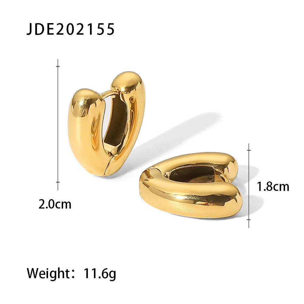 Chunky Minimalist Elegant 18k Vermeil Gold Plated Vintage Retro Hoop Earrings | Mix Mix Style-Mix MIx Style