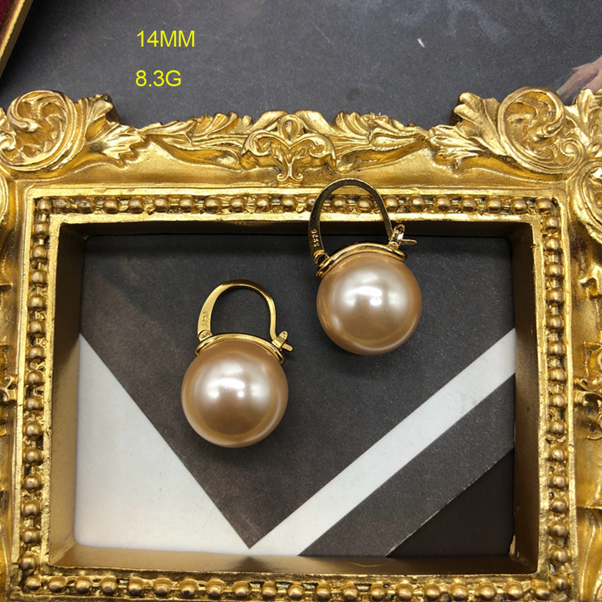 Elegant Champagne Vintage Classic Akoya Pearls Luxury 18k Gold Plated Necklace Earrings Jewelry Set | Mix Mix Style-Mix MIx Style