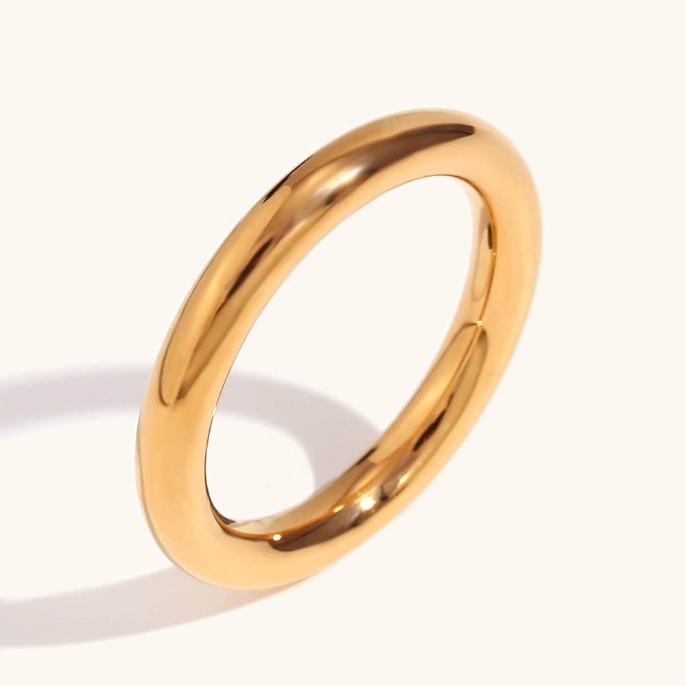 3 Set Style Retro Classic Round White Diamond Elegant Dainty  18k Vermeil Gold Plated Ring Jewelry | Mix Mix Style-Mix MIx Style