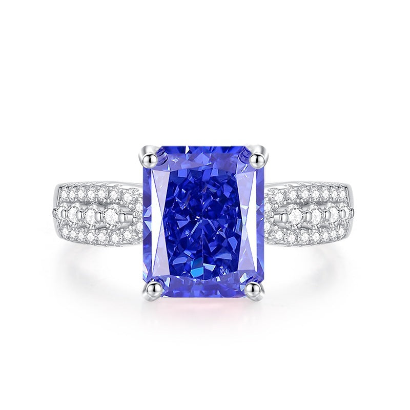 Emerald Gemstone Ring 4ct Moissanite Diamond Jewelry [Hot Seller]-Mix MIx Style