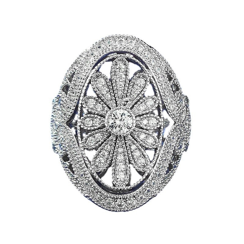 Mujing Jewelry Reunion Rice Fireworks Luxury Ring Silver Gold-plated Heavy Handmade Women's Ring Live Source-Mix MIx Style