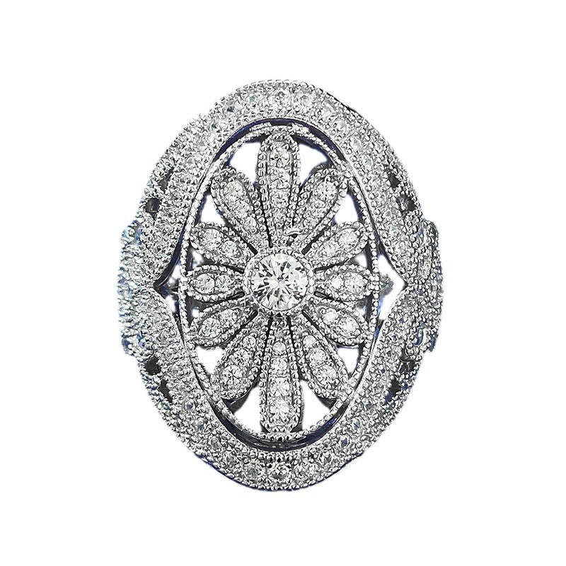 Mujing Jewelry Reunion Rice Fireworks Luxury Ring Silver Gold-plated Heavy Handmade Women's Ring Live Source-Mix MIx Style