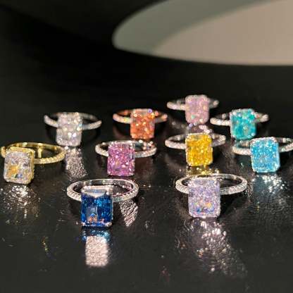 Moissanite Jewelry 18k White Gold Plated Moissanite Ring-Mix MIx Style