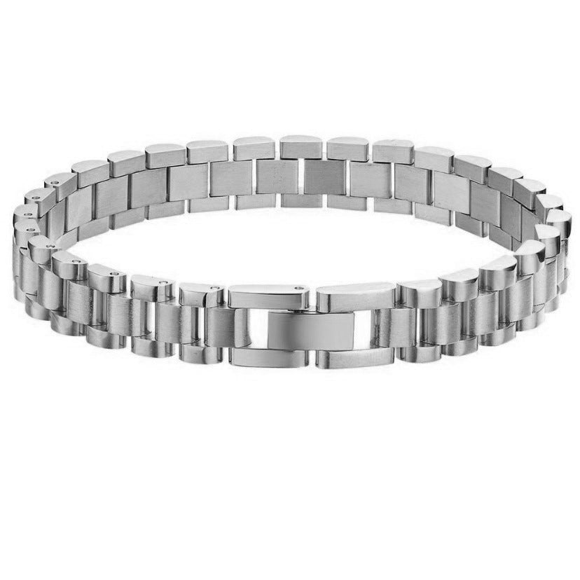 European and American cross-border hot-selling hip-hop temperament watch straps, bracelets, niche fashion design, stainless steel plated 18K jewelry-Mix MIx Style