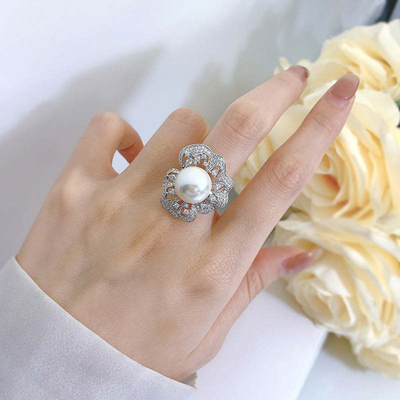 Akoya Pearls Diamond Ring Handmade Vintage Jewelry Mix Mix Style [Hot Seller]-Mix MIx Style