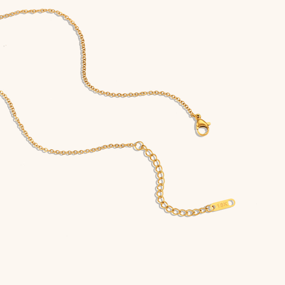 Love Retro Joined Pendant Black Diamonds Luxury Chain 18k Vermeil Gold Plated Necklace Jewelry | Mix Mix Style-Mix MIx Style