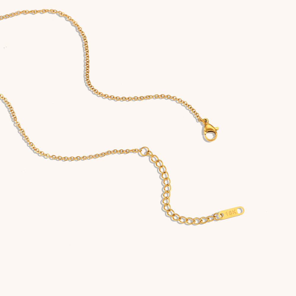 Love Retro Joined Pendant Black Diamonds Luxury Chain 18k Vermeil Gold Plated Necklace Jewelry | Mix Mix Style-Mix MIx Style