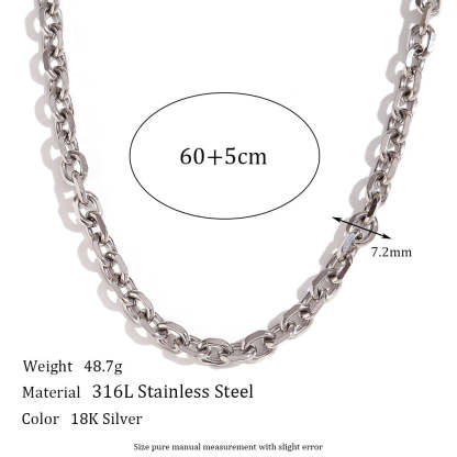 Classic Long Chain Vintage Elegant Luxury 18k Vermeil/White Gold Plated Necklace Bracelet Jewelry Set | Mix Mix Style-Mix MIx Style