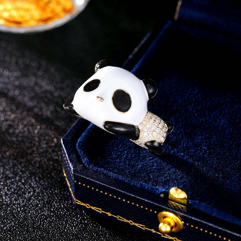 Multi-purpose clothing cardigan fixed clothes pin female niche temperament creative design cute panda small brooch-Mix MIx Style
