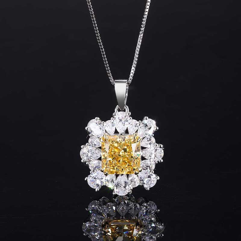 2023 Retro Style Hot Selling High Carbon Diamond Radiant Cut 10*10 Mint Green Handmade Inlay Set S925 Silver-Mix MIx Style