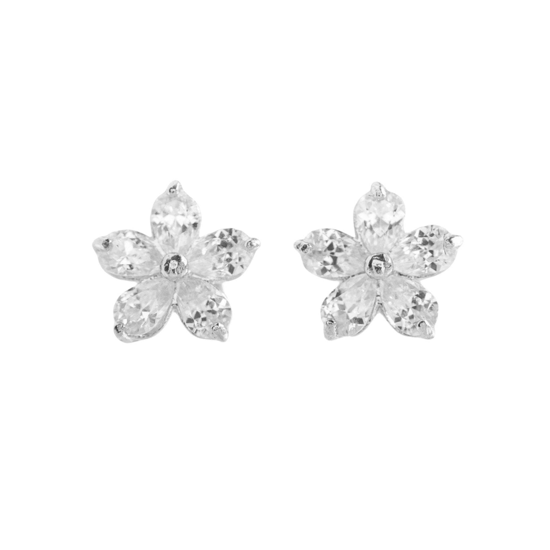 Cross-border European and American simple zircon flower S925 silver needle earrings fairy fresh fashion earrings ear jewelry wholesale-Mix MIx Style