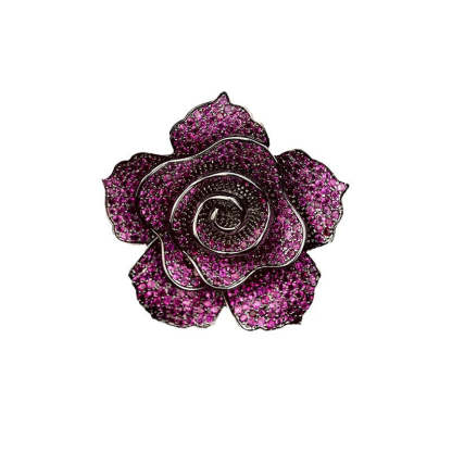 Xiliang Concubine Xiaohongshu recommends high-end heavy industry three-dimensional small fragrance style retro camellia brooch copper zircon-Mix MIx Style