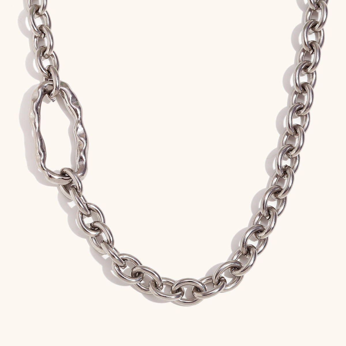 Silver Minimalist Retro Classic Thick Chain 18k Vermeil/White Gold Plated Necklace Jewelry  | Mix Mix Style-Mix MIx Style