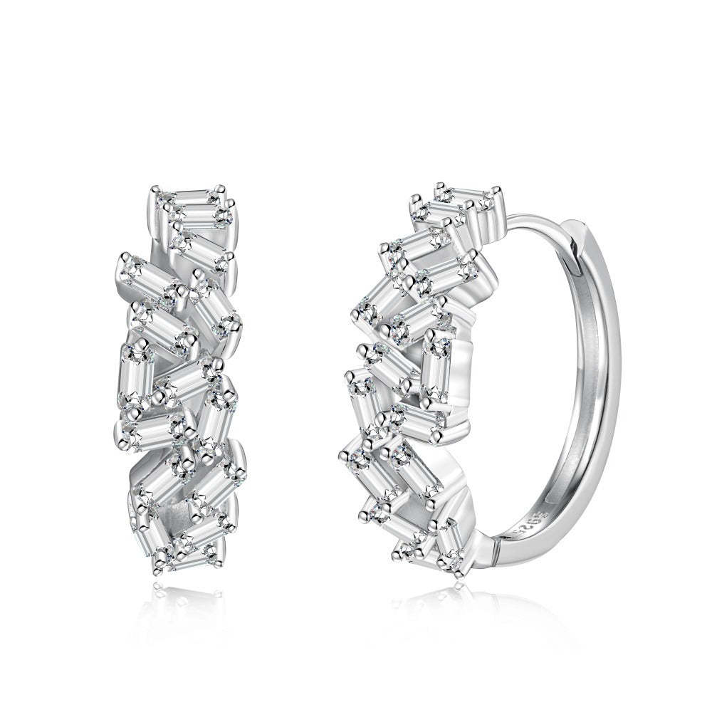 Linlang s925 sterling silver rainbow earrings for women inlaid with co