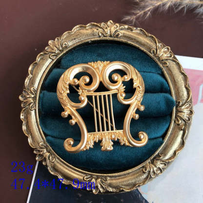 Retro palace style electroplated gold accessories, violin, plain gold, goldfish, diamond, birdcage, umbrella brooch-Mix MIx Style