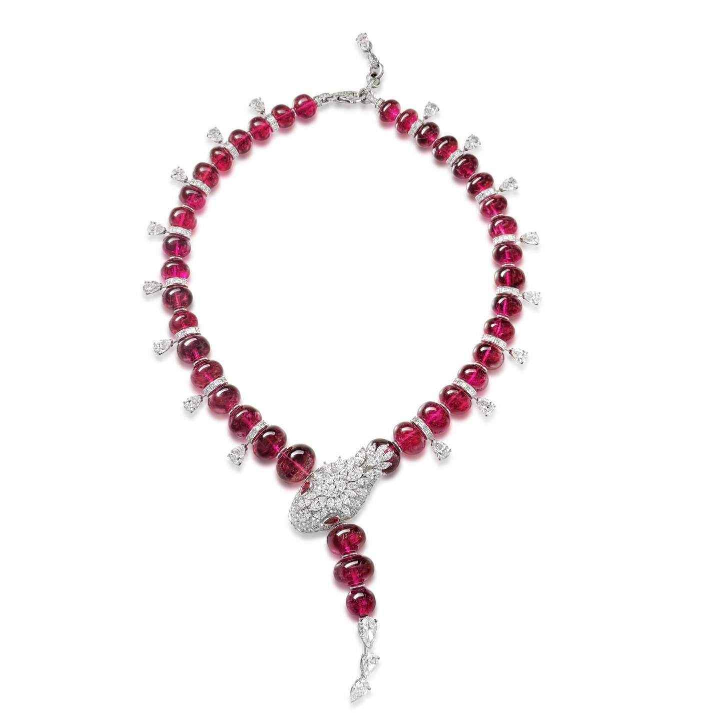 The pendant and chain are both 925 silver gold-plated high-carbon diamond natural red chalcedony/Baojia snake series chalcedony necklace-Mix MIx Style