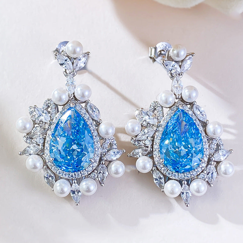 Pear Shape Sapphire Drop Moissanite Diamond 3ct Earrings [Hot Selling]-Mix MIx Style