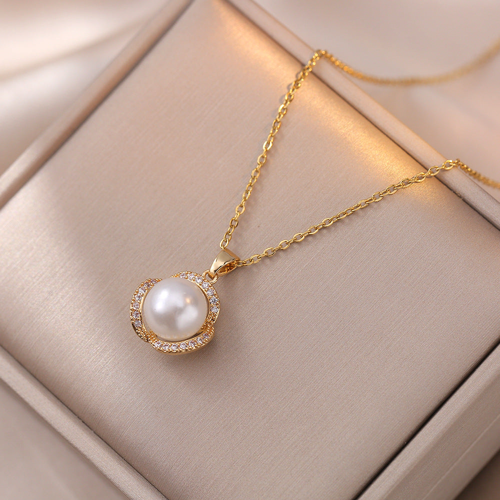 Akoya Pearl Jewelry Set 18K Gold Plated Necklace And Earrings | Mix Mix Style-Mix MIx Style