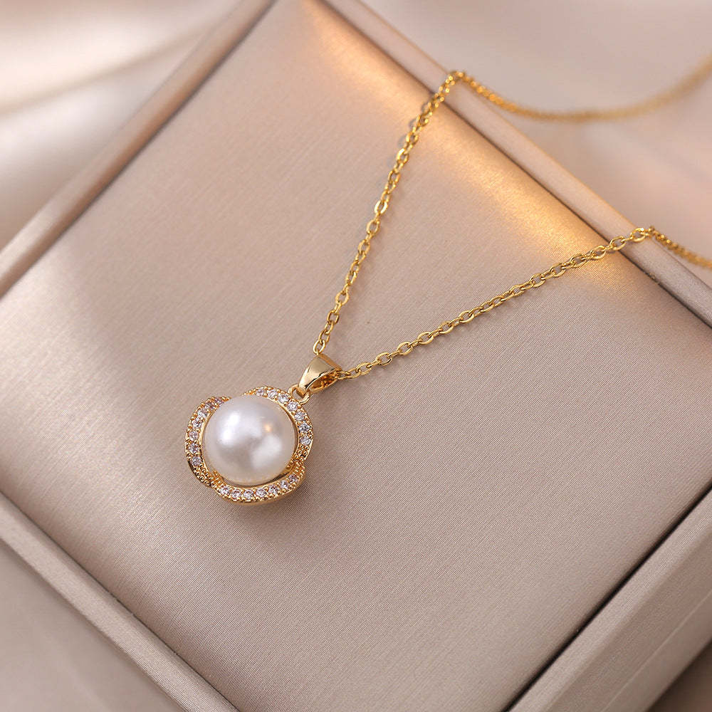 Akoya Pearl Jewelry Set 18K Gold Plated Necklace And Earrings | Mix Mix Style-Mix MIx Style