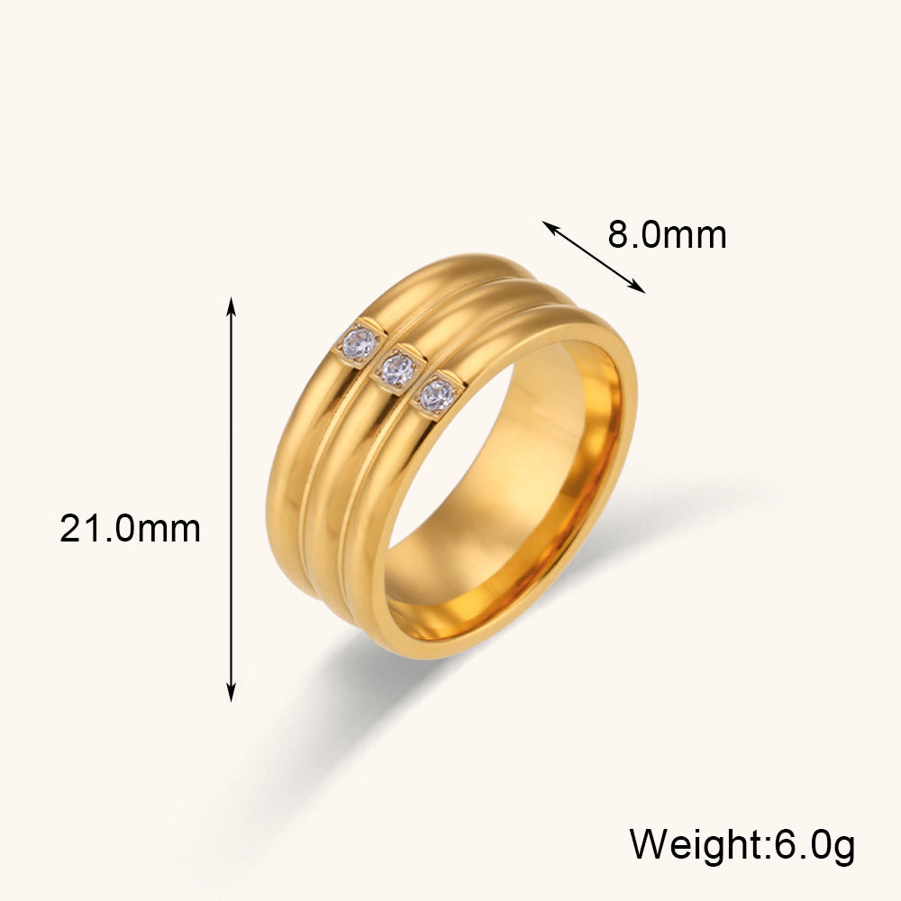 Antique Differents Styles Retro Thick White Diamonds Elegant Luxury 18k Vermeil Gold Plated Ring Jewelry | Mix Mix Style-Mix MIx Style