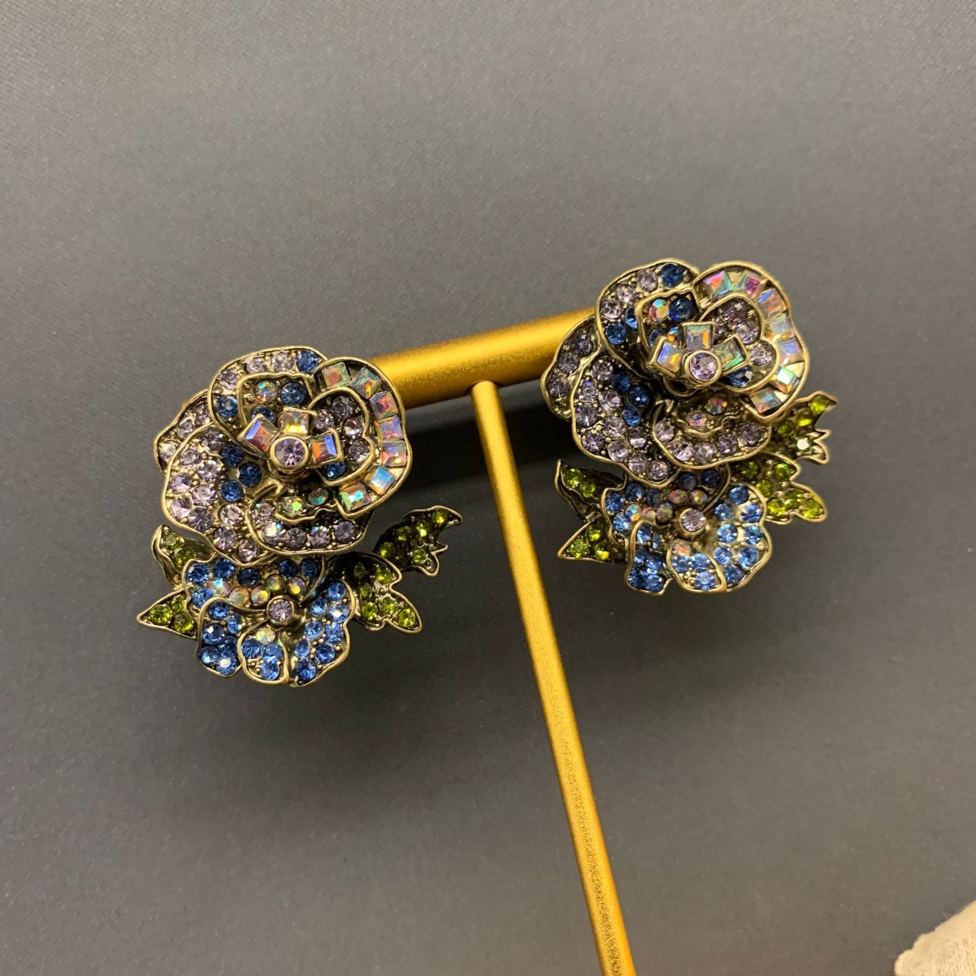 Flower Diamonds Earring Set Necklace Vintage Jewelry | Mix Mix Style [Hot Seller]-Mix MIx Style
